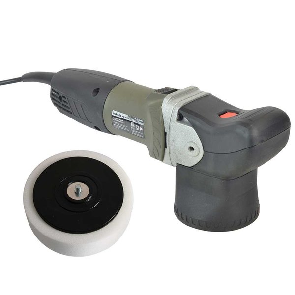 Hardin Random Orbital Polisher, 1800- 7000 RPM, 7 Amp, 800 Watt with 6 Inch White Polishing Pad HVRO-38K